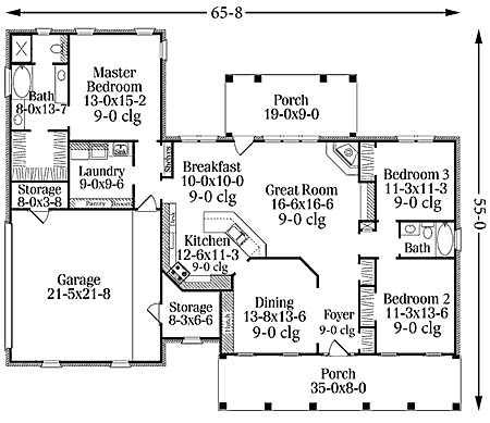 rancher floor plans. Main floor plan for J-9818